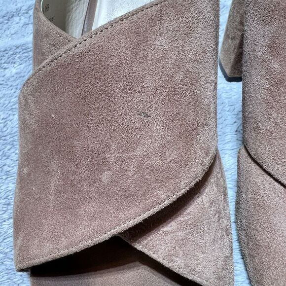 Cole Haan Suede Gabby Sandal Heeled Mules Womens 8.5 Mocha Mousse Nude Open Toe - Picture 10 of 11